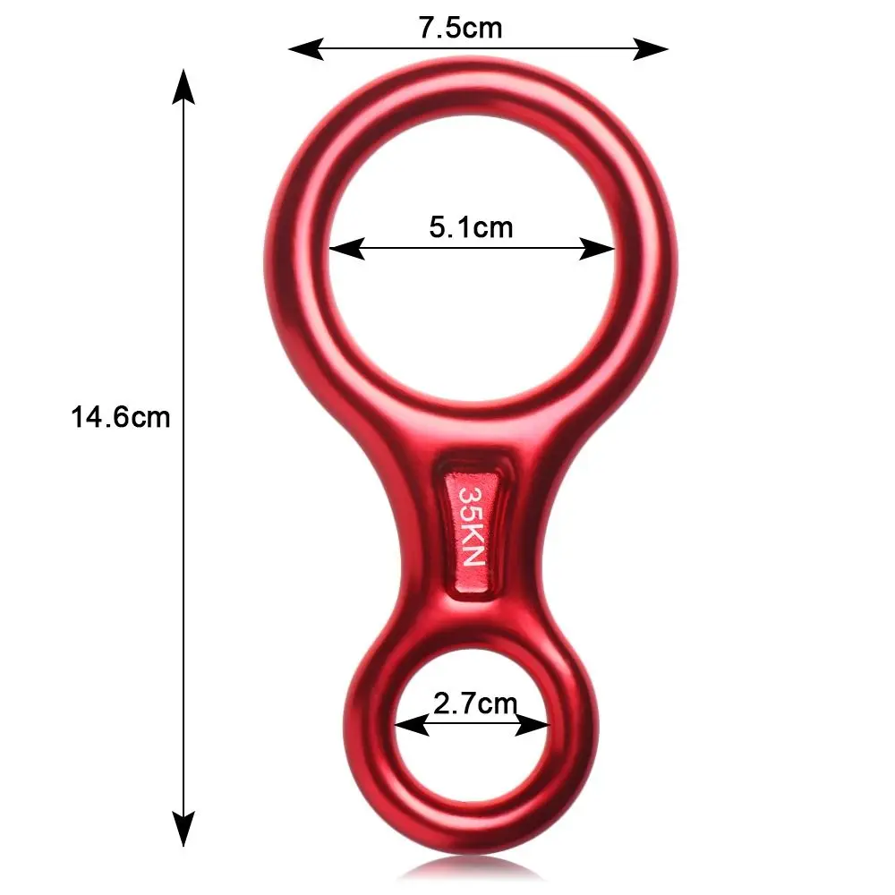 1pc 8 Word Rock Climbing Descender 35KN Figure Rope Descender Climbing Ring Downhill Eight Ring Gear Climbing Device Equipment