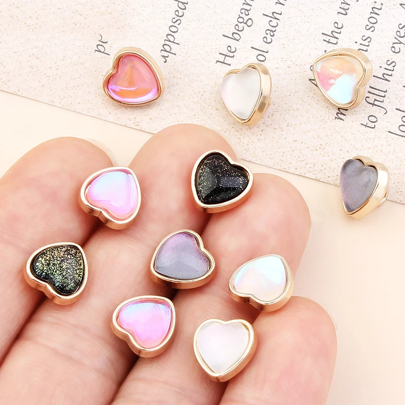 High Quality 10MM Small Buttons Sewing Metal Buttons Love Heart Craft Scrapbooking for DIY Clothes Shirts Cardigan Needlework