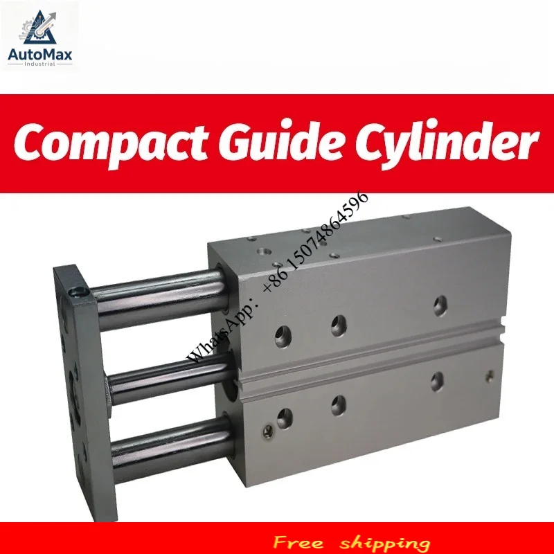 DFM-12-50-P-A-GF DFM Compact Guide Rod Pneumatic Cylinder Thin Type DFM12 DFM16 Bore 12 16mm Stroke 10-100mm festo Type