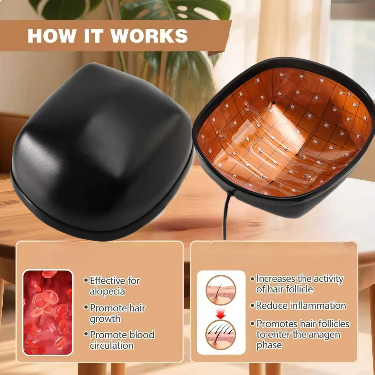 Laser Hair Growth Cap 82 Diodes 650nm 630nm Anti Hair Loss Infrared Light Stress Relief Relaxation