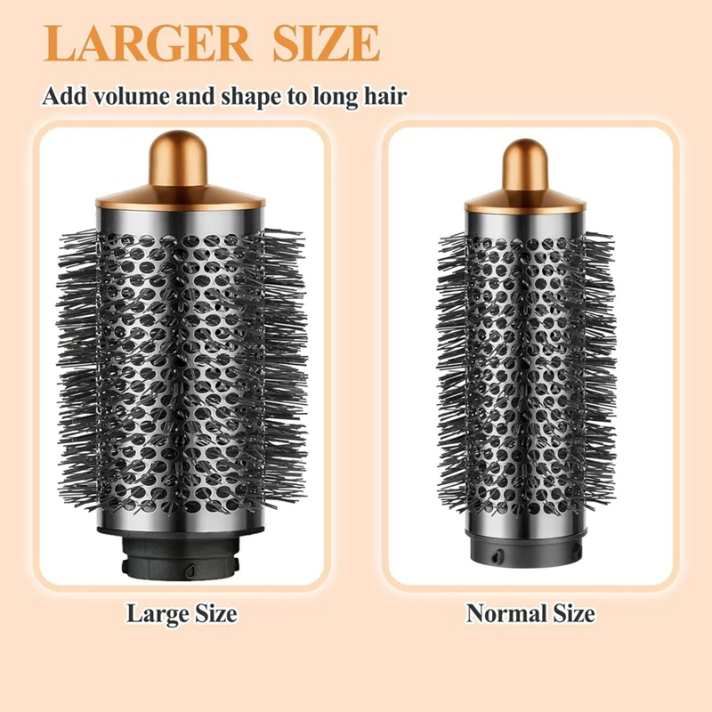 Large Round Volumizing Brush For Dyson Airwrap Attachments,Bigger Oval Round Brush , Fluff Up And Volumize For Styling