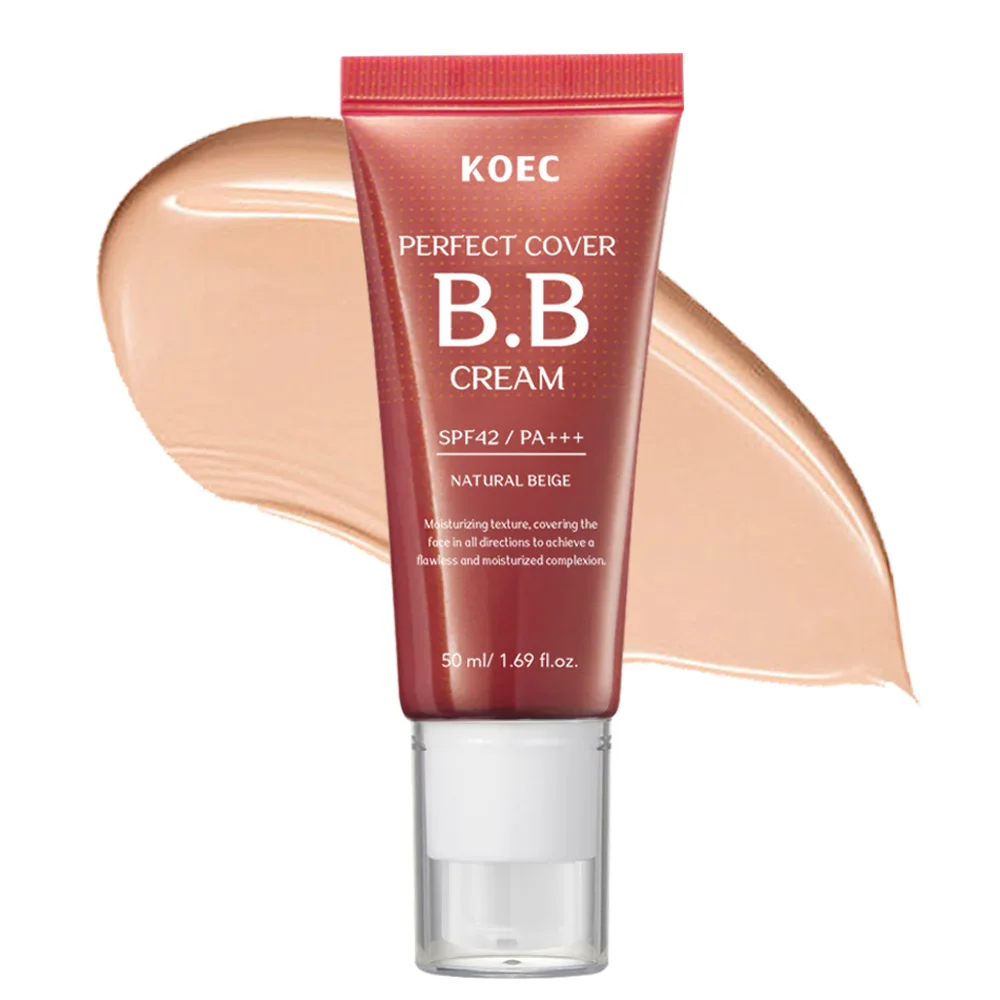 Perfect Cover BB Cream (Naturai Beige), hidratante teñido con SPF: corrector de color y tinte de piel, base para el cuidado de la piel, maquillaje 42