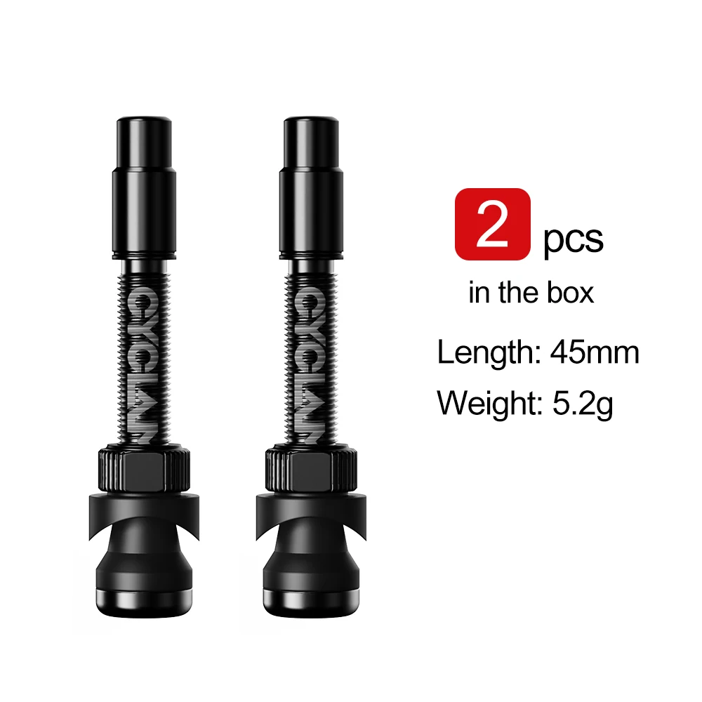 CYCLAMI 45 65 85 mm Tubeless-Ventile Fahrrad-Presta-Nippel aus Aluminiumlegierung, abnehmbares Kernluftventil für Rennrad, MTB, Mountainbike