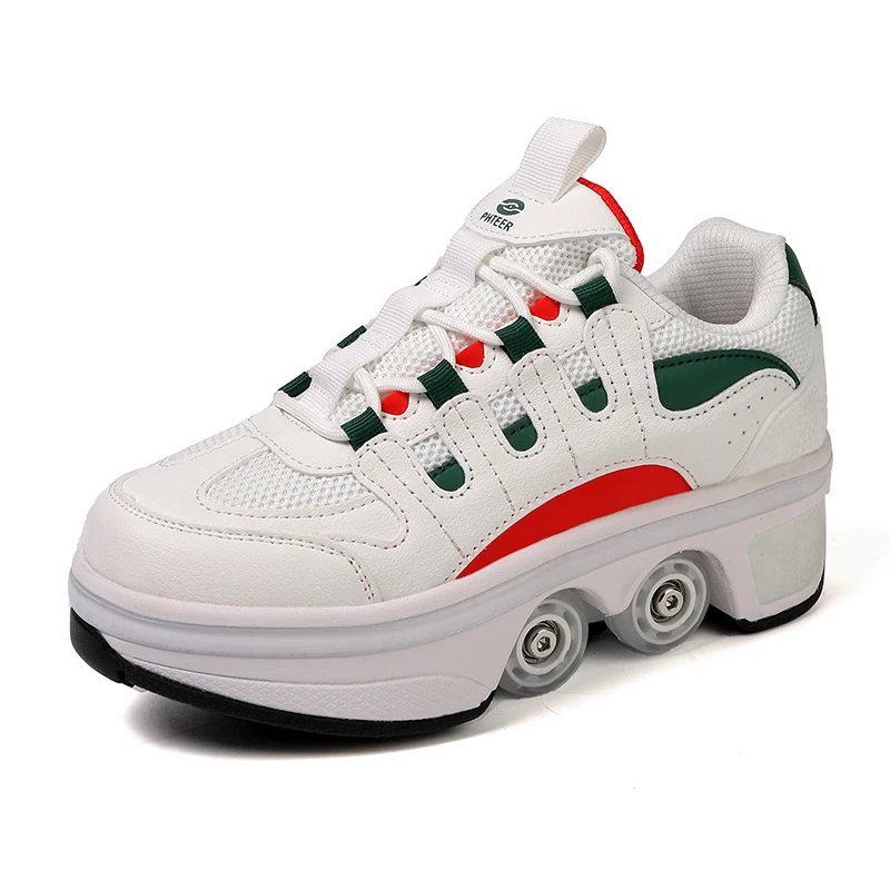 2024 Big Four Wheel Rampage Shoes Internet Celebrity Four Wheel Walking Shoes Summer Mesh Rotating Buckle Skates Roller Skates