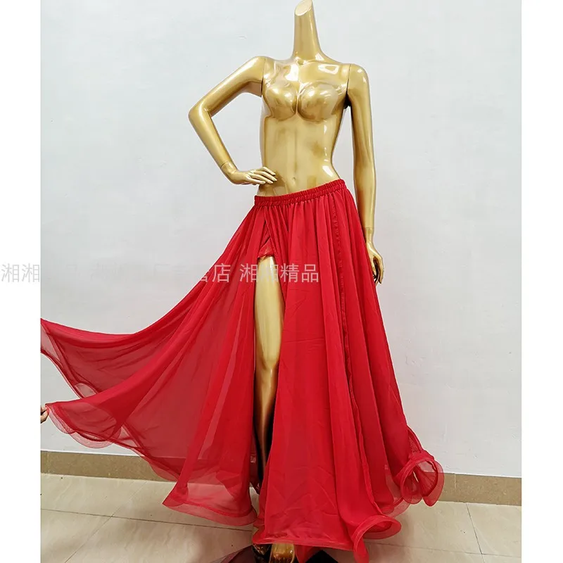 Professional Competition Sexy Chiffon for Women Belly Dance Performance Long Skirt Costume Dancer Dress 9 Color