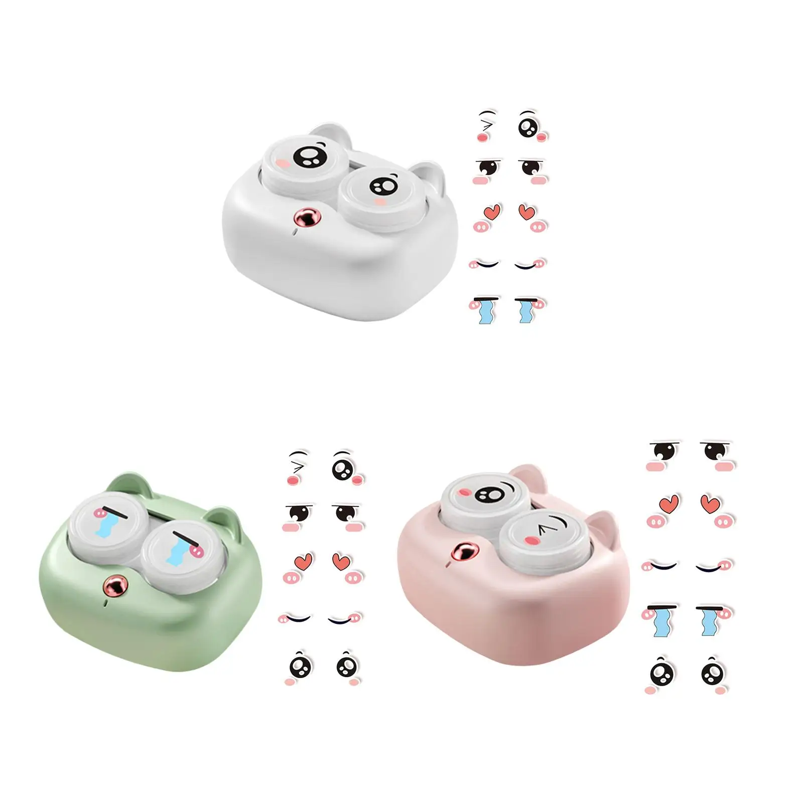 Estuche organizador para lentillas DIY con pegatinas, limpiador de decoración multifunción desmontable