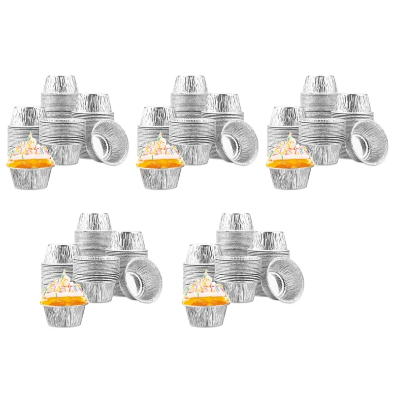 

750 Pcs Aluminum Foil Cupcake Cups Ramekin Muffin Baking Cups, Disposable Muffin Liners, Ramekin Holders Cups