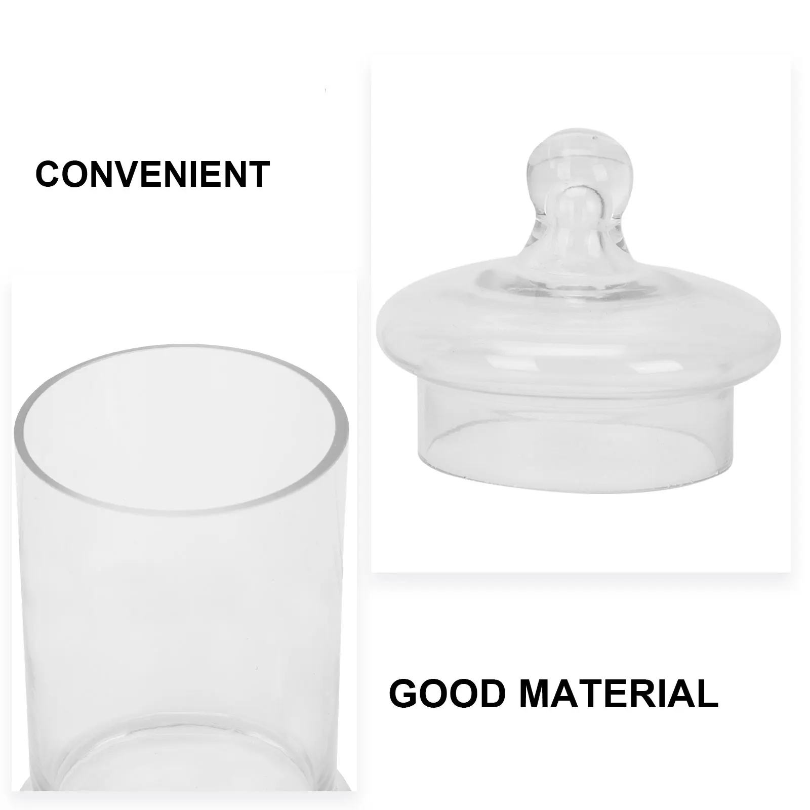 

1Pcs Crystal Candy Jar Transparent Glass Storage Holder Multipurpose Container for Snacks Candy Nuts Household Use