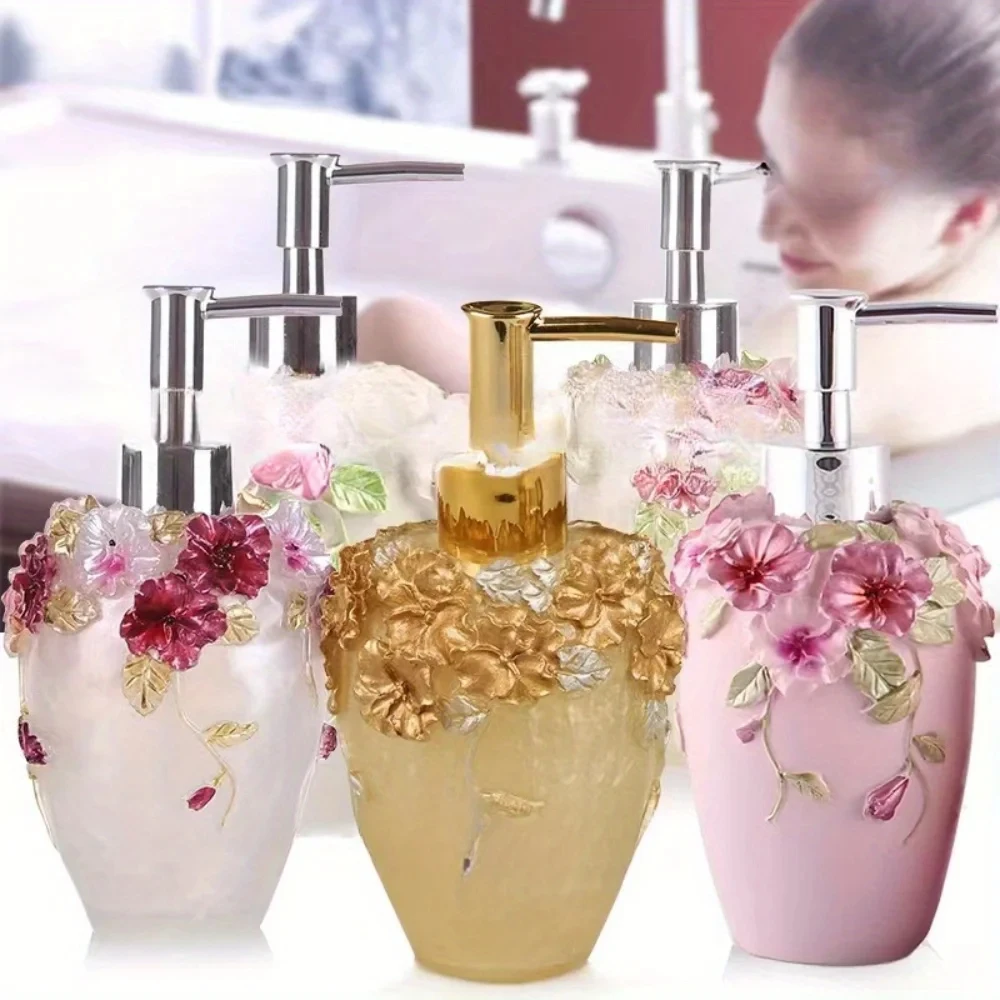 Resin Conventional Emulsion Bottle Set, Creative Press Spray Bottle Shower Gel, Beautiful Decoration Atmosphere Romantic