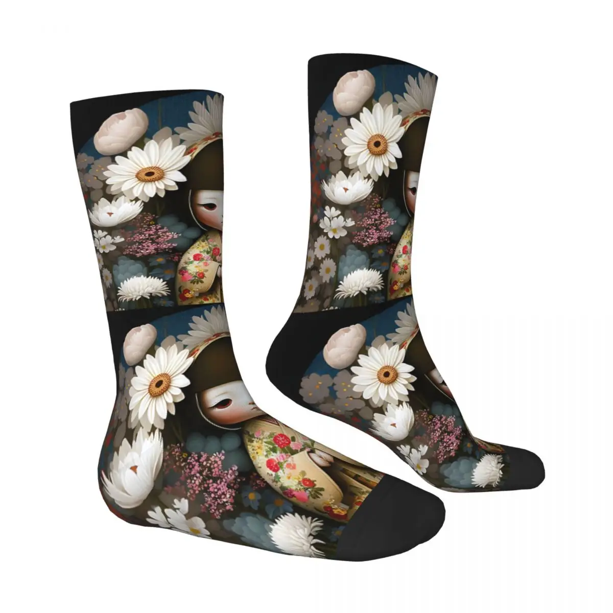 Japanese Girl Sock Printed Man Polyester
