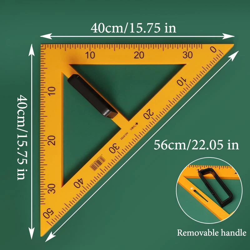 4-Piece Math Drawing Set,Including Compass,60cm Ruler,Isosceles Triangle Ruler,Protractor,For Teachers Educational Stationery