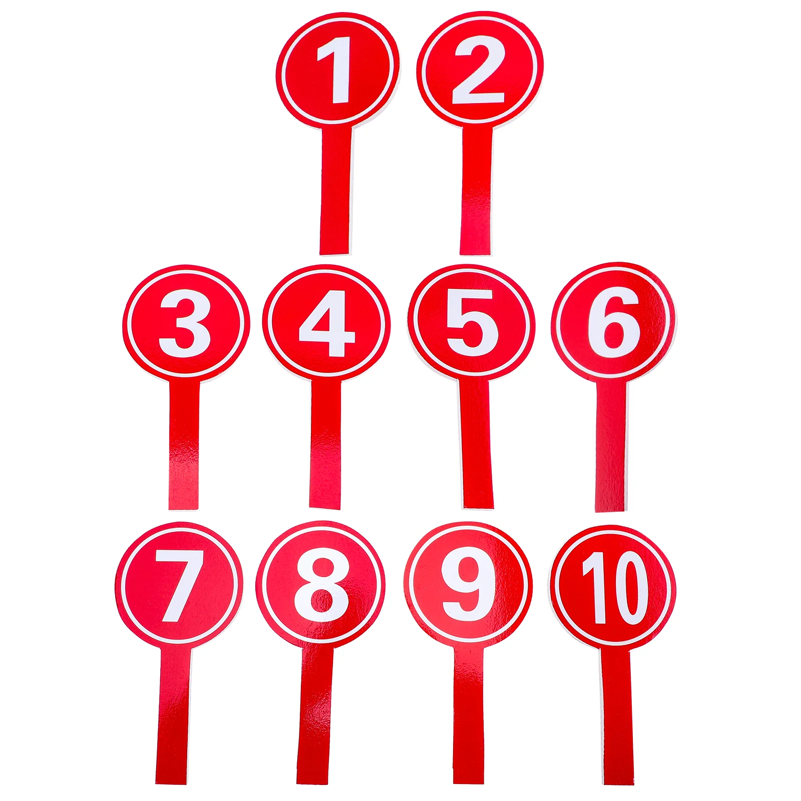 

10 Pcs Handles Holding Number Plate Handheld Paddles Convenient Score Cake for Multi-use Boards Red Scoring Office