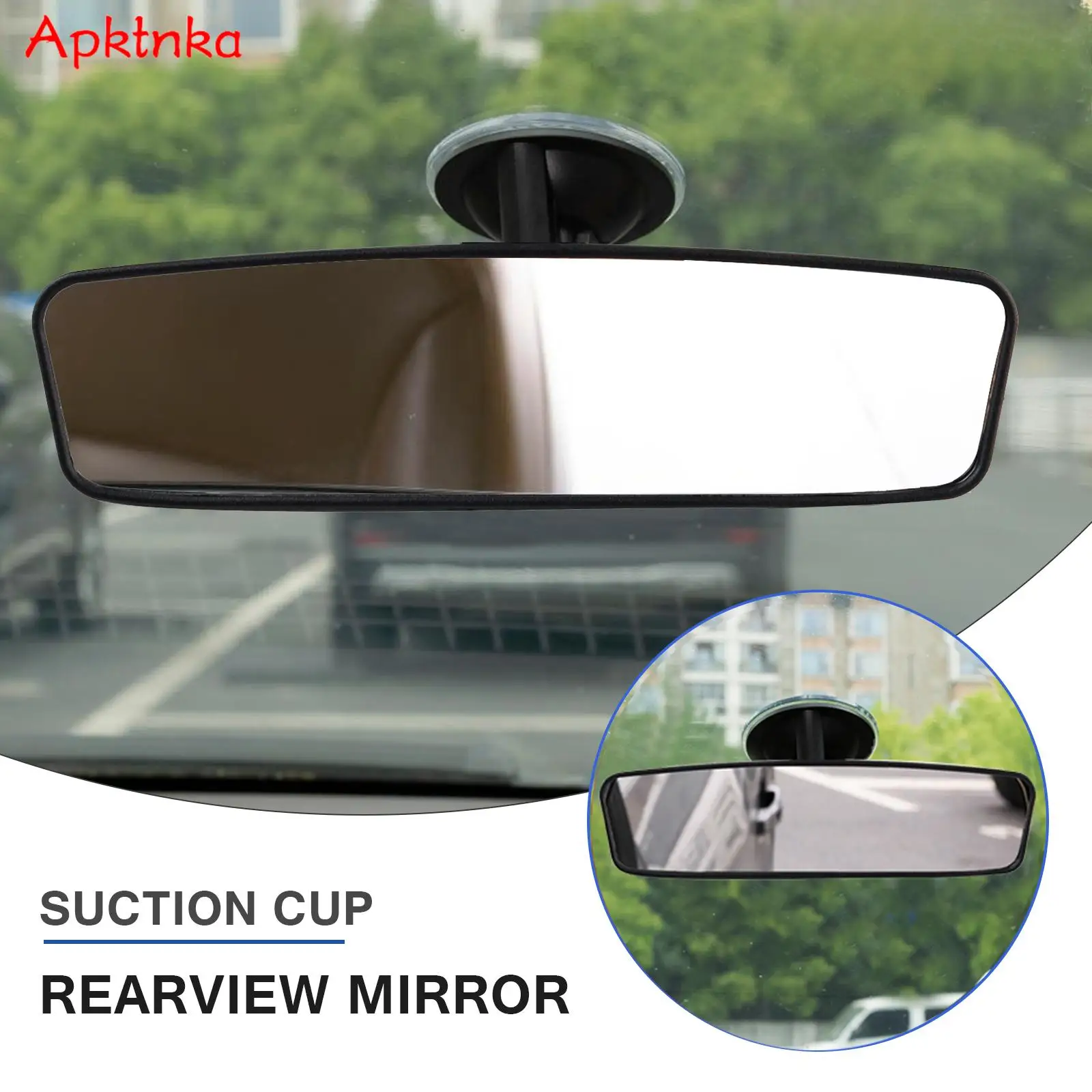 360°Interior Rear View Mirror Adjustable Suction Cup Car Truck Rear Mirror Wide Long Rearview Mirror Universal Instructor Safety