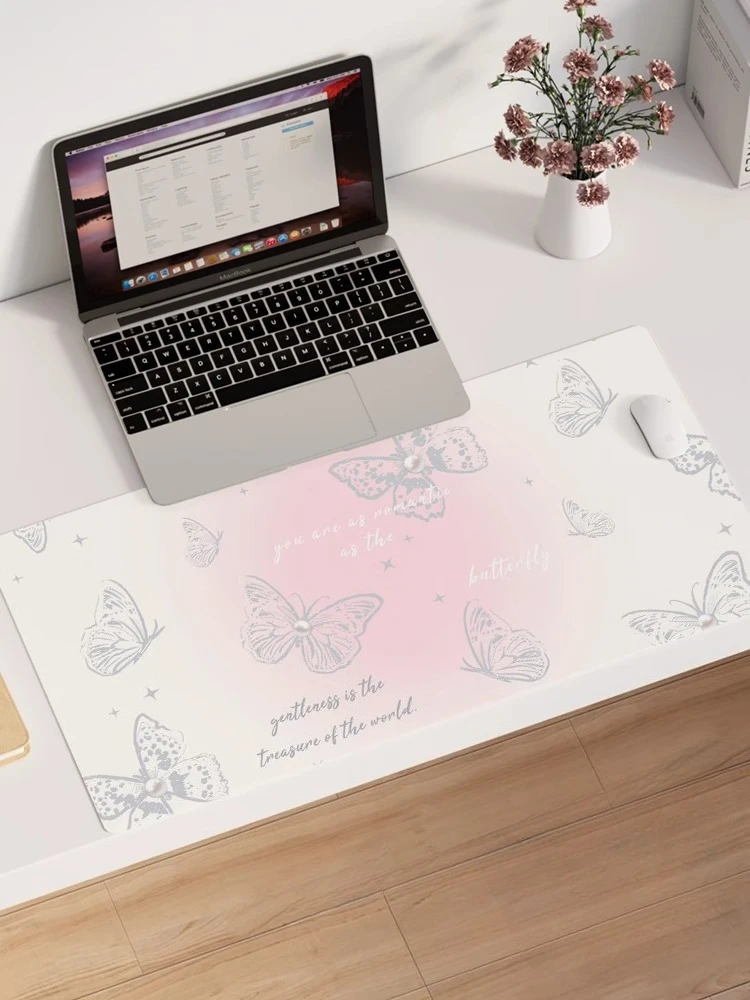 

XXL Original Hollow Butterfly Mouse Pad Leather Desk Mat for Non-Slip Keyboard Pad Computer Mat for Elegant Laptop Decor