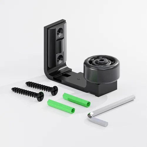 Guía de piso de puerta de Granero ajustable, herrajes de puerta de Granero montados en la pared, guía de rodillo inferior para puertas correderas, apto para el suelo