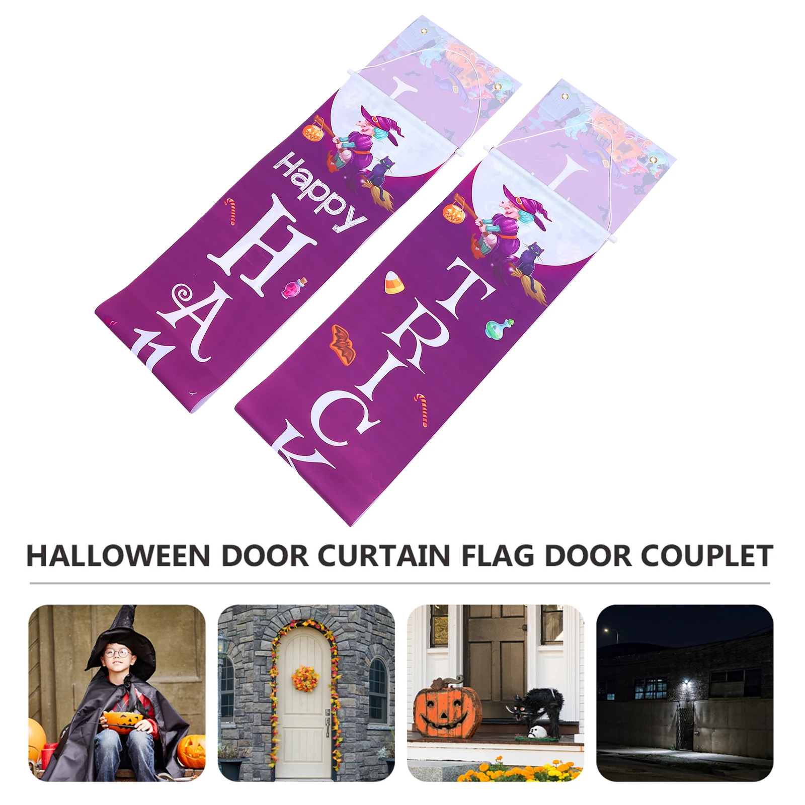 

Decor Halloween Curtain Door Curtains Decorative Couplets Front Polyester Cloth