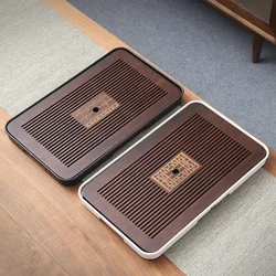 Chinese Solid Wooden Tea Tray Teaware Kung Fu Tea Set Carving Table Drawer Type Storage Drainage Tea Board Vintage Home Decor