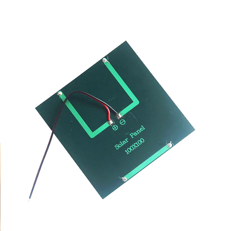Panel Solar de 1,2 W y 5V con cables presoldados, placa Solar, cargador DIY para rastreador GPS de mascotas, Mini proyectos electrónicos, 100x100MM, 5 uds.