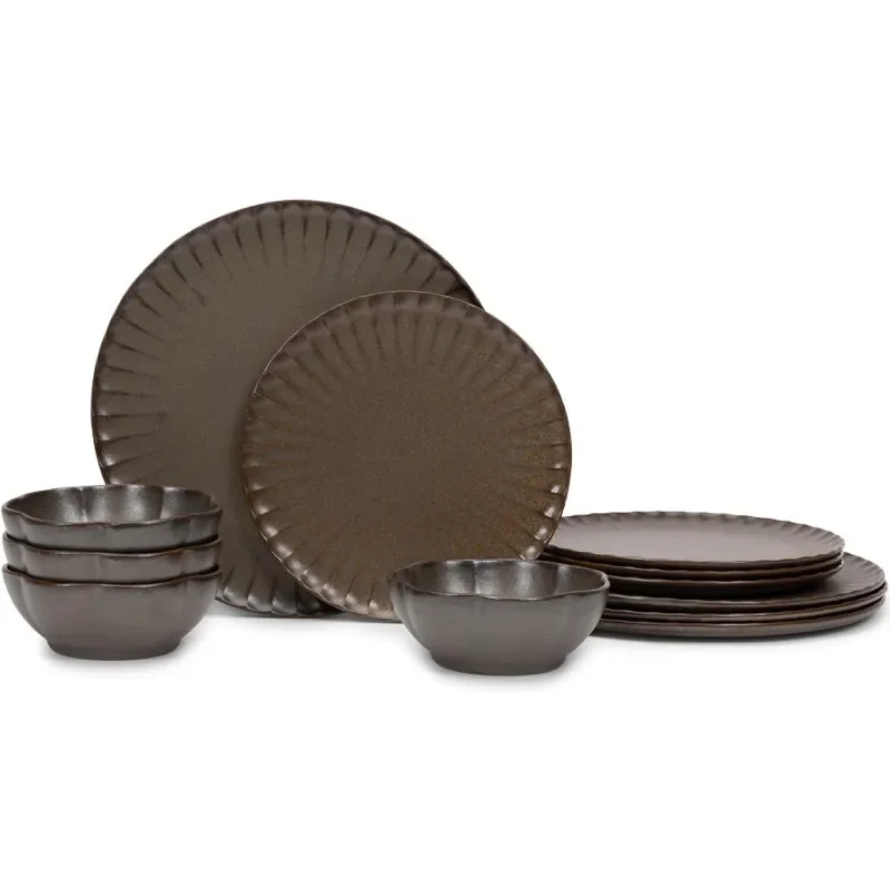 

Dinnerware Set Small Plates, Large Plates, Pasta Bowls Stoneware Home Kitchen Essentials Sets Dishware and Dishes Utensils