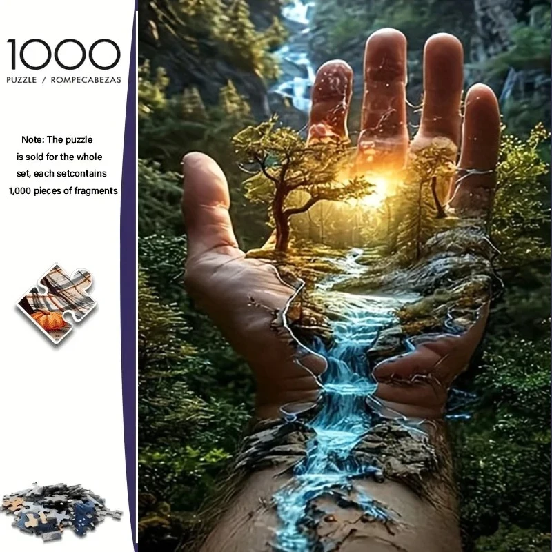 

Пазл из 500 элементов для взрослых: пейзаж с водопадом, бумажные головоломки, декор для дома, украшение для стен, праздничный подарок