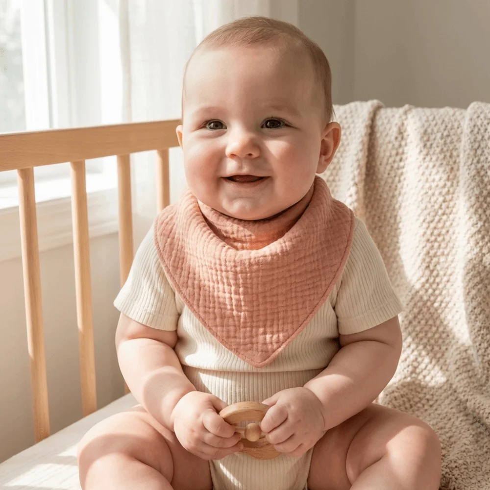 

Cotton Material Newborn Feeding Saliva Towel Triangle Shape Soft Baby Burp Cloth Absorbent Solid Color Drool Bandana Bib