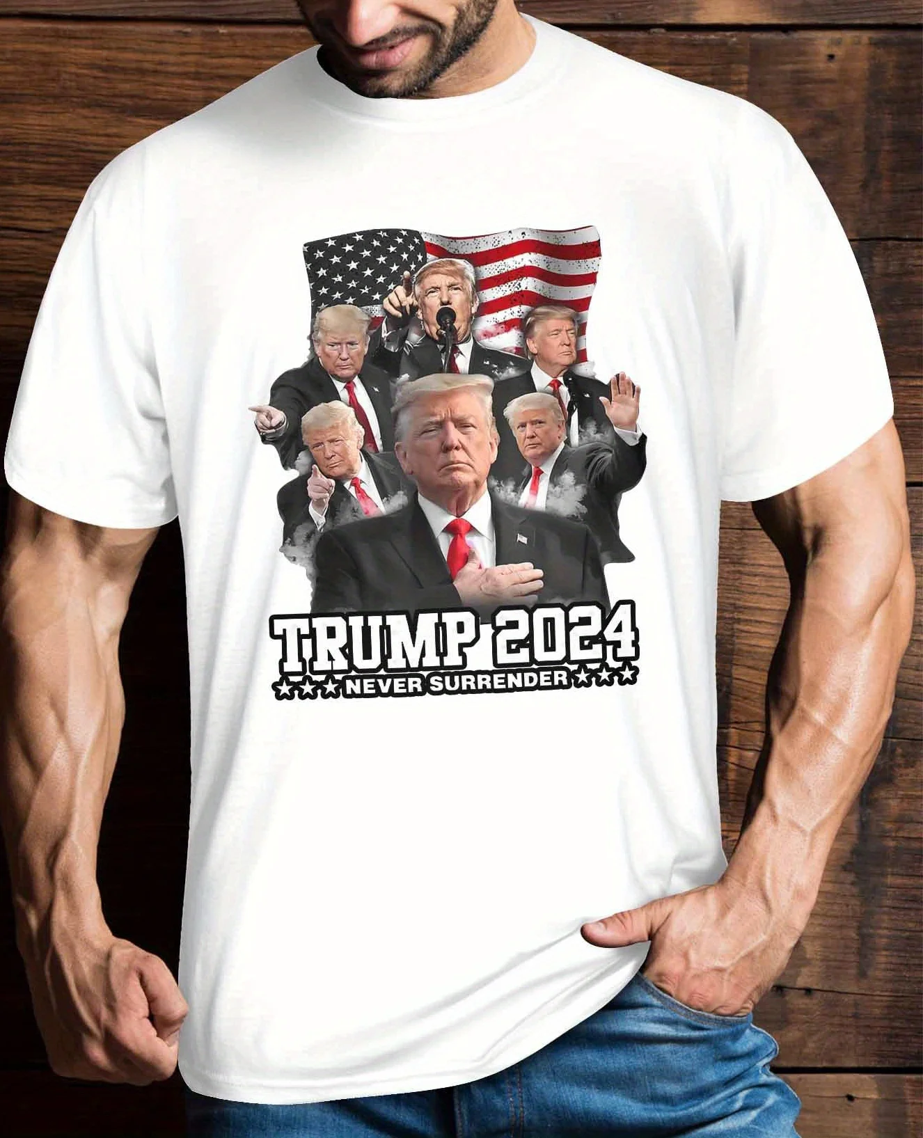 Hot 2024 Trump Print T-Shirts Street Short Sleeve Cotton Summer  Men's T-Shirts Comfort Fit Crew Neck Men Clothing Harajuku Tops