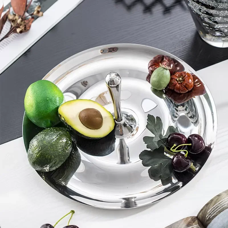 Custom Stainless Steel Teardrop Tray for Hotel Storage Round Metal Refreshment Platter Household Decorative Serving Dish
