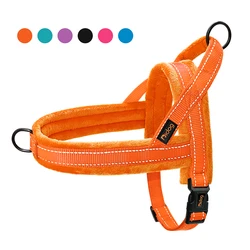 Winter Warm Soft Padded Dog Harness No Pull Dog Harness Vest Reflective Adjustable Pet Training Vest For Small Medium Large Dogs