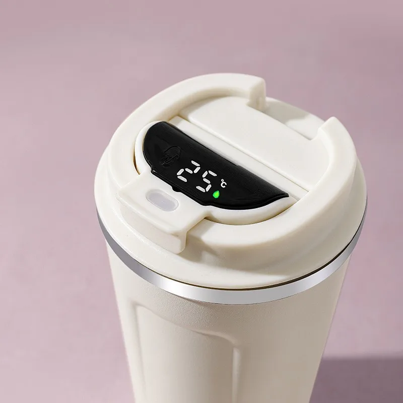 Taza Termo de café de 12oz con pantalla de temperatura, taza de café aislada para llevar, botella de café a prueba de fugas para coche, 380/510ml
