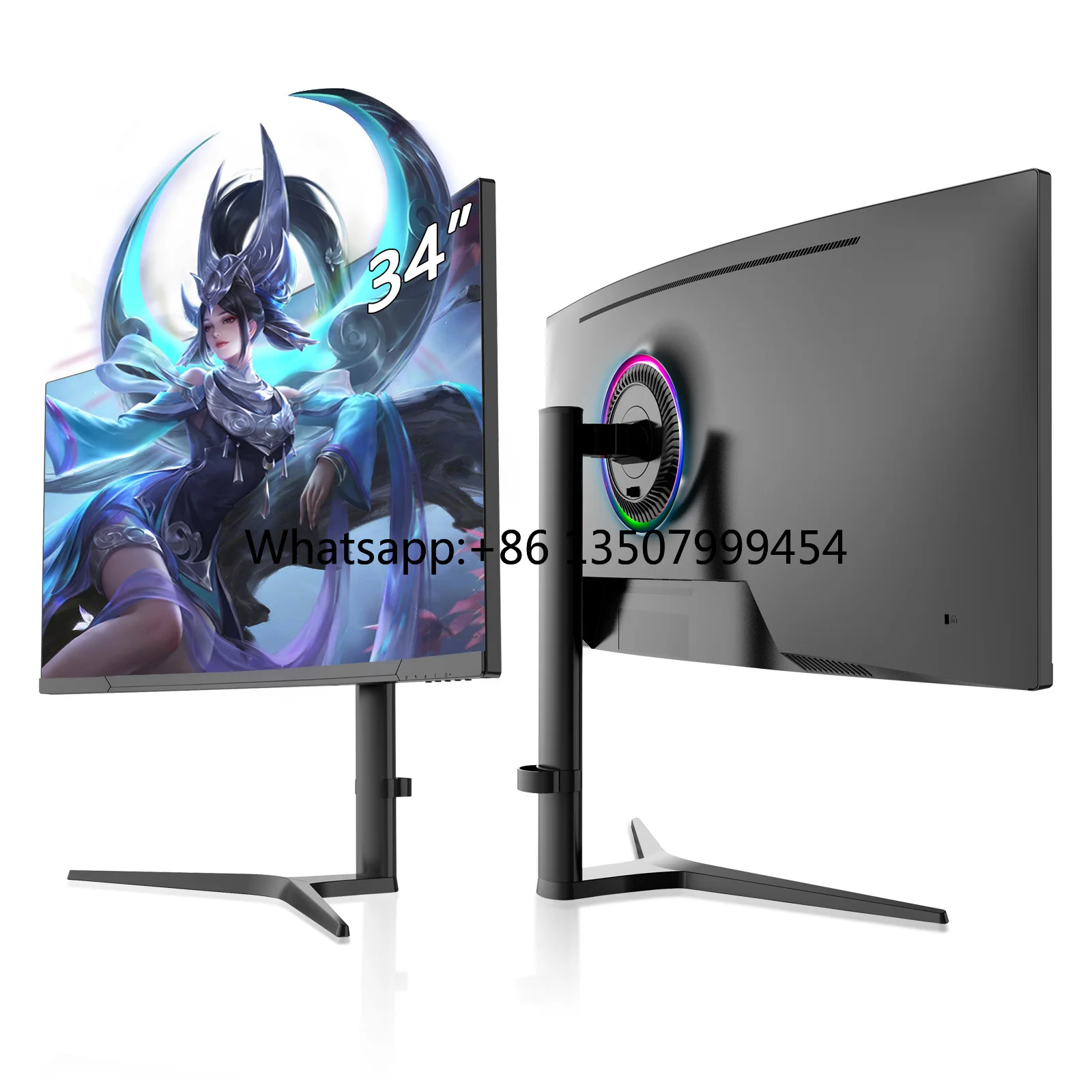 Monitor Gamer Curvo LED de 34 Polegadas Personalizado de Fábrica OEM 4K 144Hz Tela LCD para Gamers