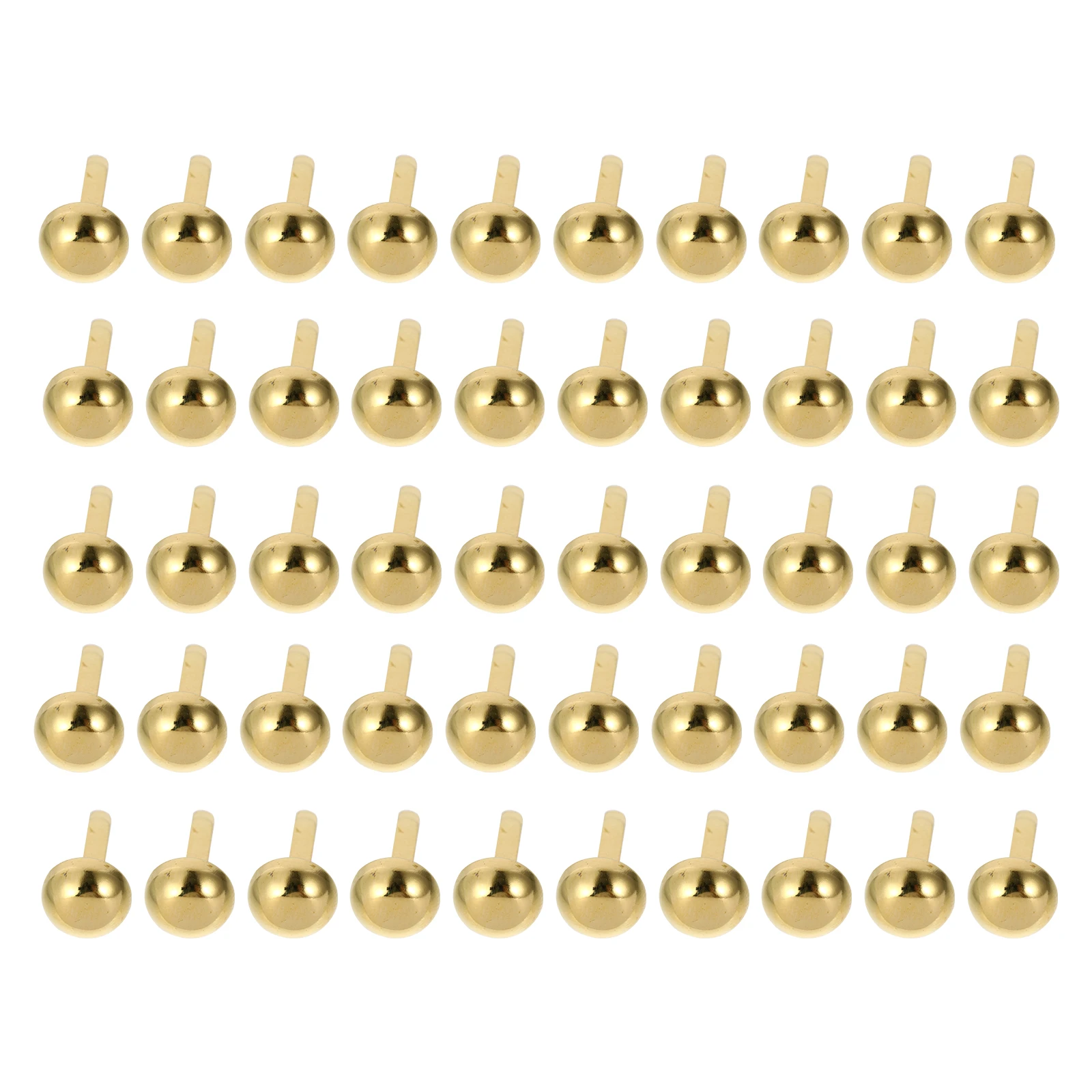 

50 Pcs Metal Round Head Tacks 8MM Gold Two-legged Nails for DIY Kids Crafts Decorative Fasteners Handmade Accessories Brads Mini