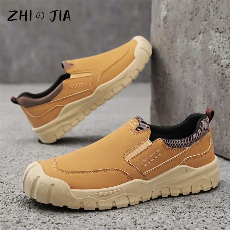 

Весенне-осенняя популярная спортивная обувь больших размеров с низким вырезом, уличная мужская обувь без шнуровки, повседневная обувь для пешего туризма и вождения