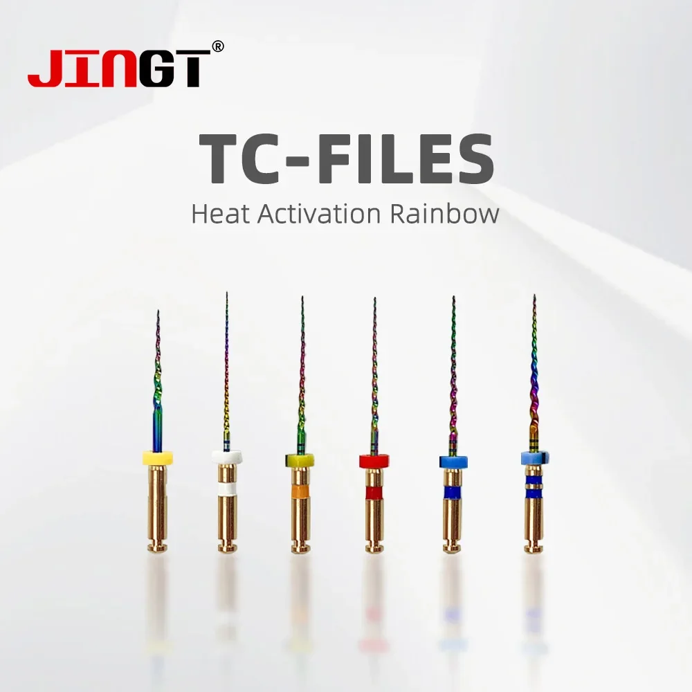 JINGT TC-FILES Heat Activation Rainbow Dental Root Canal File Nickel-titanium File System Rotary 21mm/25mm/31mm For dentist tool