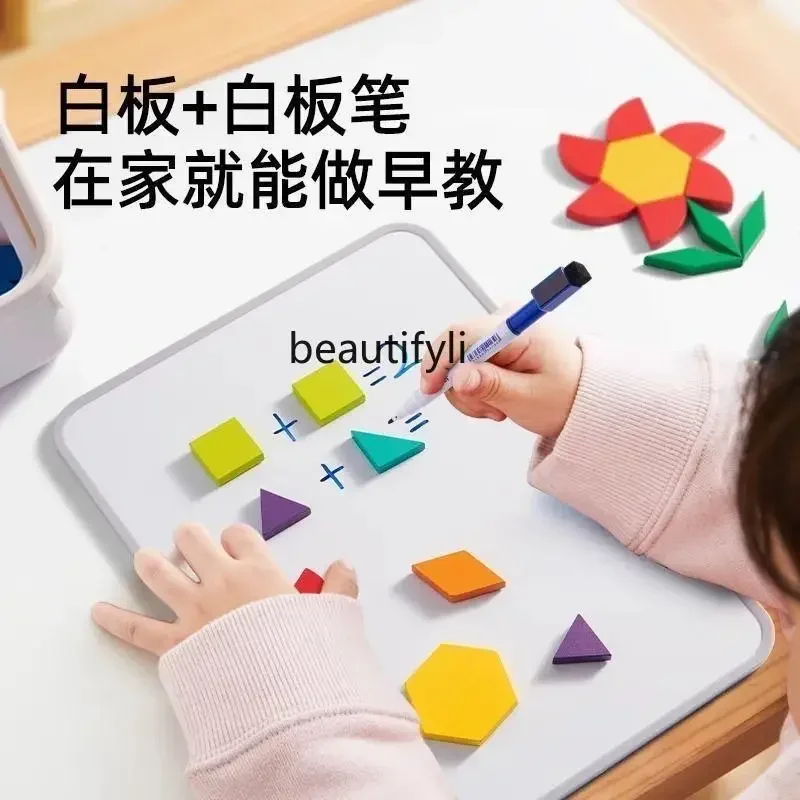 Puzzle magnetico tangram geometrico building block giocattoli educativi per bambini, regali per sussidi didattici per bambini e ragazzi