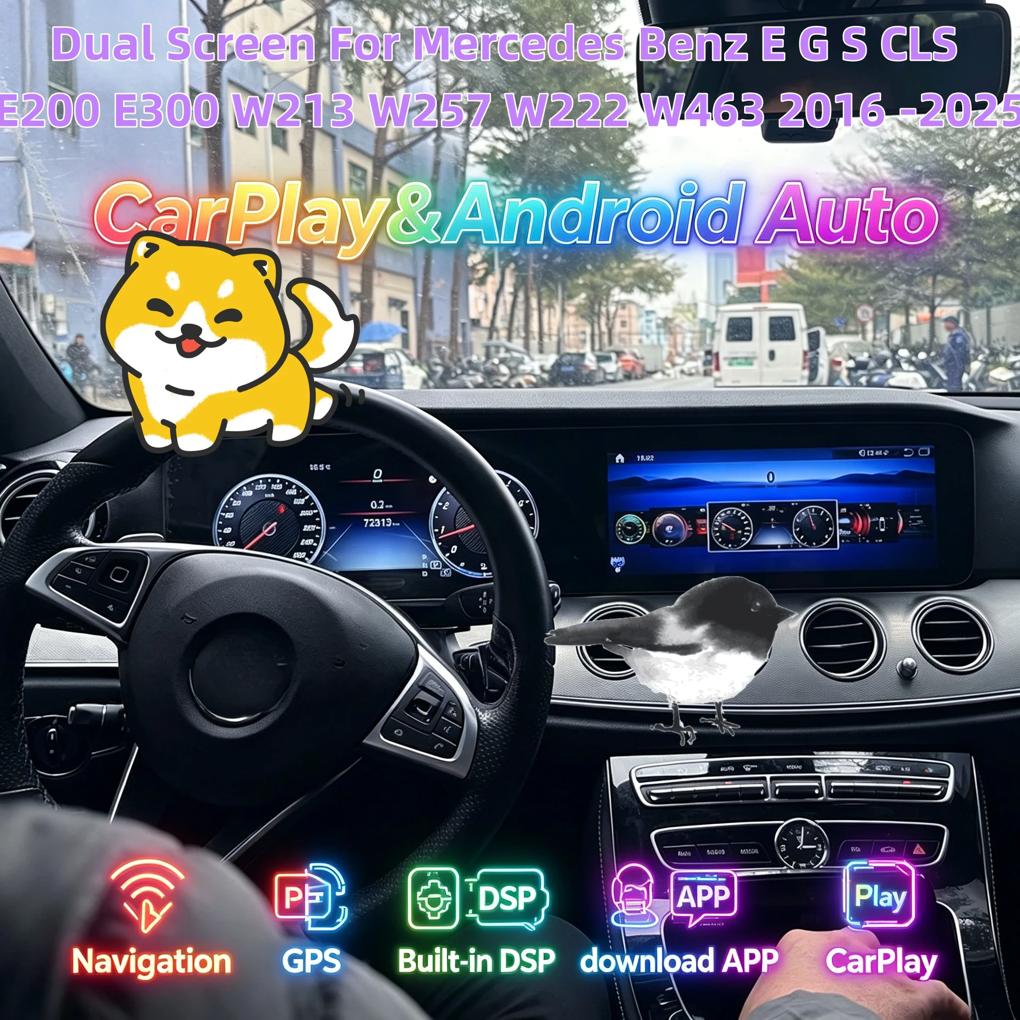 

Навигационная система Qualcomm с экраном 2K для Mercedes-Benz E, G, S, CLS, E200, E300, W213, W257, W222, W463 (2016-2025) с Bluetooth 5.0, 4G, Wi-Fi, DSP