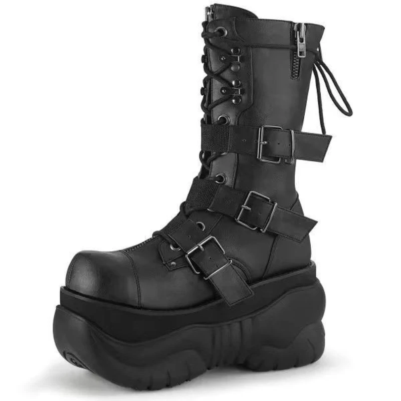 

Новые женские модные ботинки в стиле дарк-панк с металлической платформой и увеличенной высотой, коллекция Осень-Зима 2026