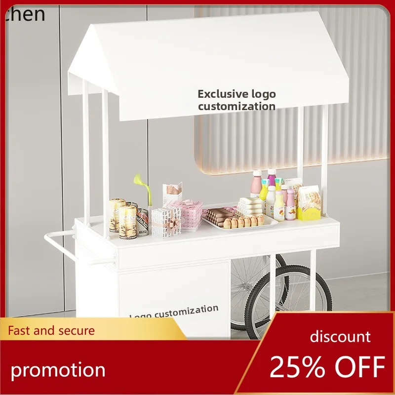 

ZML wrought iron float stall multi-function trolley promotion mobile stall trolley