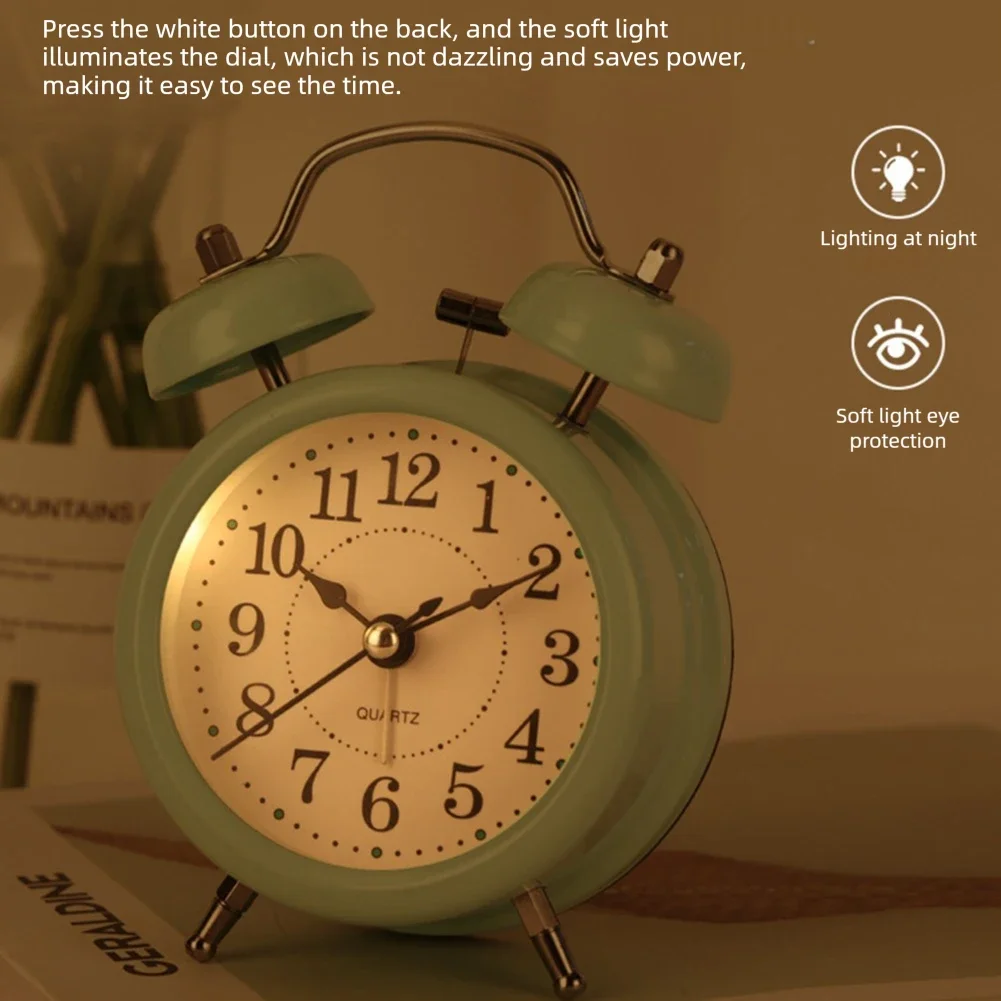 Mini Modern Alarm Desk Clock Battery Operate Loud Desk Table Alarm Clock For Kids Students Easy Set For Teens Elders Kids Adult