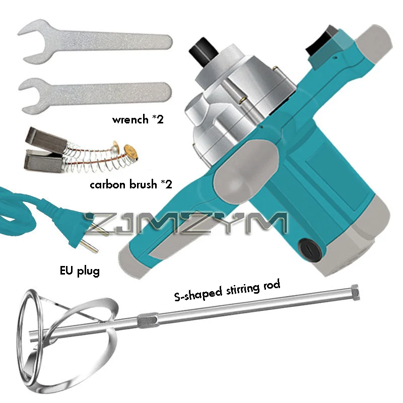 Miscelatore per calcestruzzo elettrico industriale da 1180 W Velocità a 6 marce regolabile Palmare Vernice Mastice di cemento Rivestimento in polvere Miscelatore per calcestruzzo misto