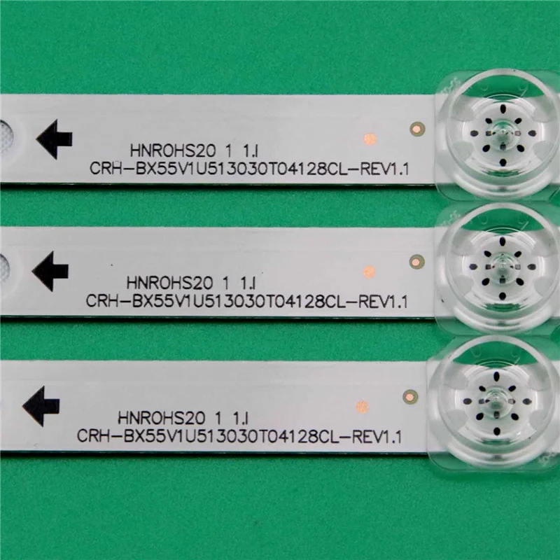 8Pcs TV LED Array Bars For DEXP U55E9000H Backlight Strip CRH-BX55V1U513030T04128CL-REV1.1 Kits Bands For HISENSE H55B7100UK