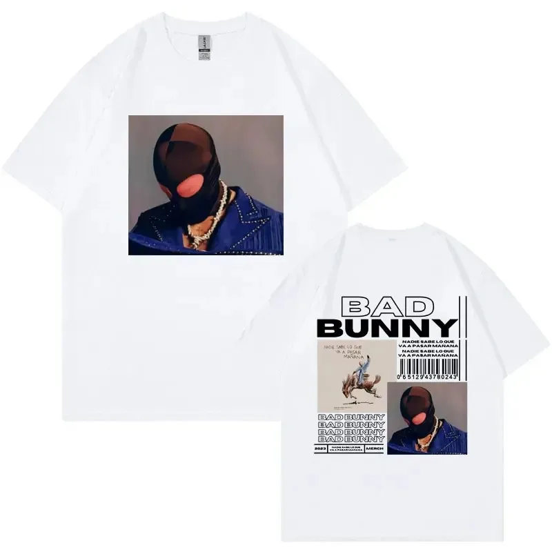 Limited Bad Bunny Album Cover Graphic T Shirt Summer Men\'s Women EU Size Tops Tee Shirt Fashion Hip Hop Oversized Cotton T-shirt