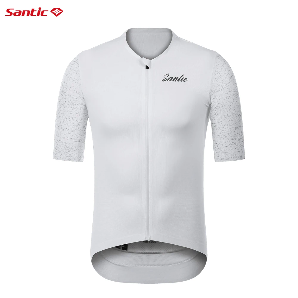 

Santic Men's Cycling Jerseys Reflective Lightweight Cycling Short Sleeve Top Anti-Shrink Quick Dry Cycling Jerseys TM24C02239W