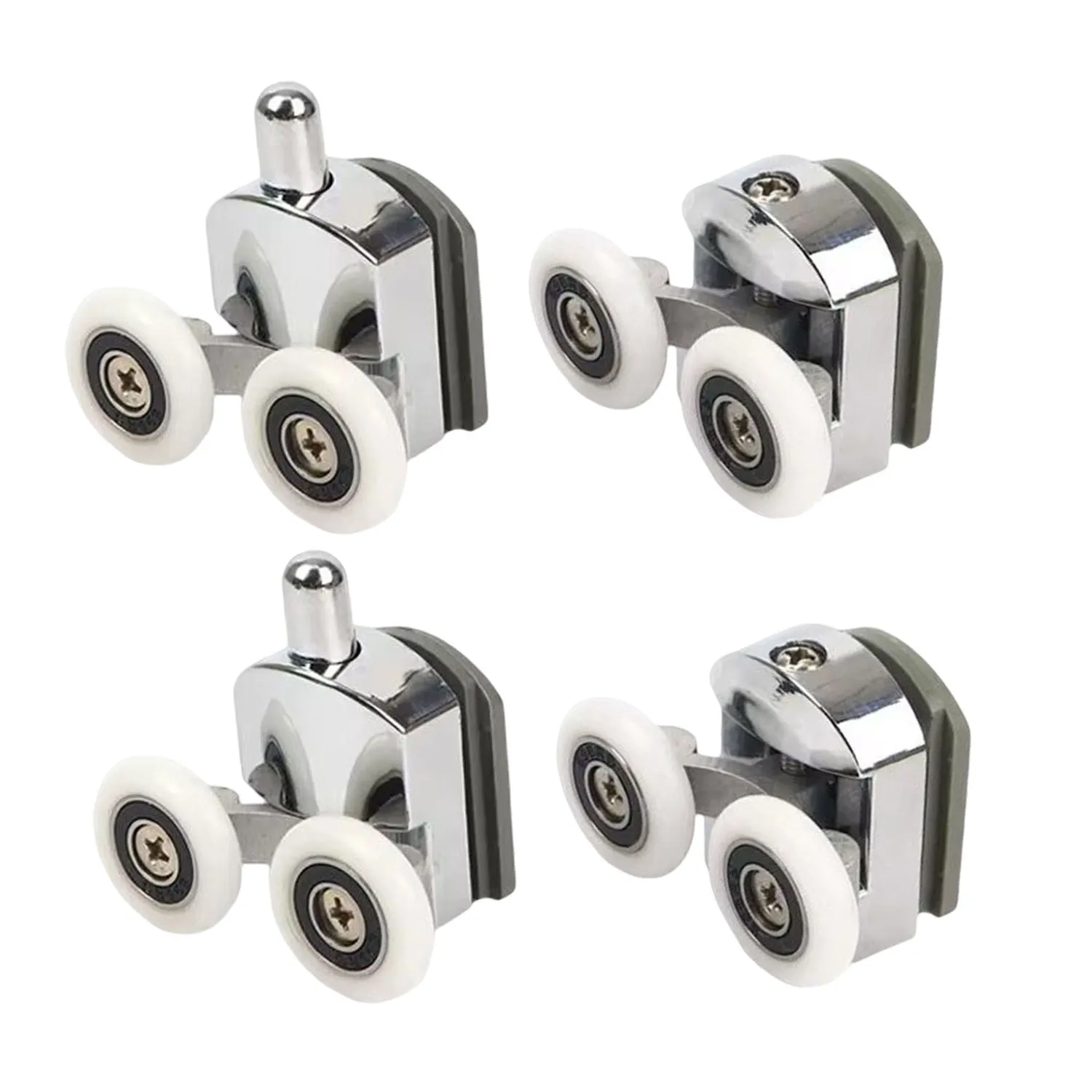 4Pcs Shower Door Enclosures Rollers Runners Wheels Pulleys 23/25mm Dia