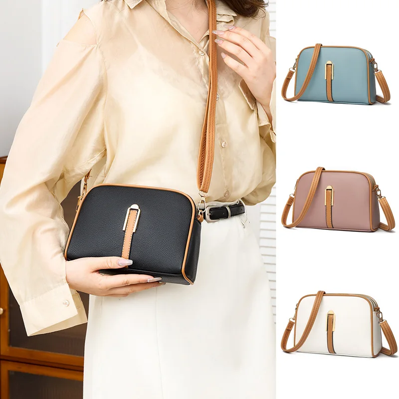 

2025 New Women's Small Crossbody Messenger Bag daily commuting Shoulder Bag PU Leather Female Zipper Pockets Phone Handbag