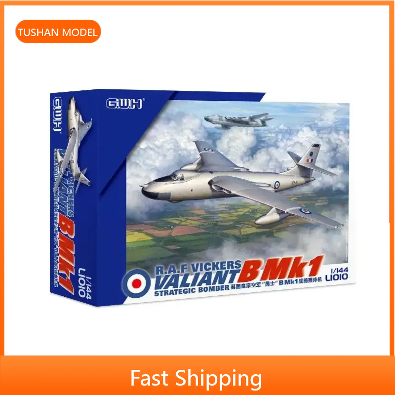 

Assemble Attack Aircraft Scale Model Kit L1010 1:144 RAF Vickers VALIANT B Mlk1 British Strategic Bomber By Great Wall Hobby
