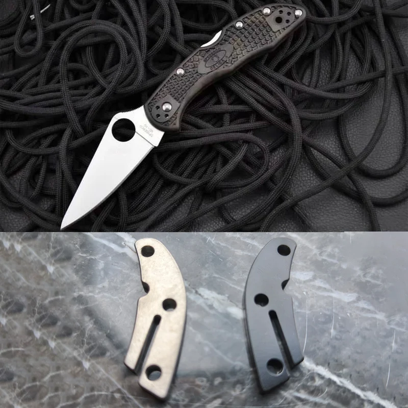 Black / Stonewash Colors Knife Replacement Titanium BACKSPACER Back Spacer Liners For Spyderco Delica4 C11 Knives DIY Make Part