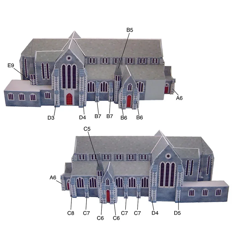 New Zealand Christ Church Cathedral 3D Paper Model House Papercraft DIY Art Origami Building Teens Adult Craft Toys QD-180