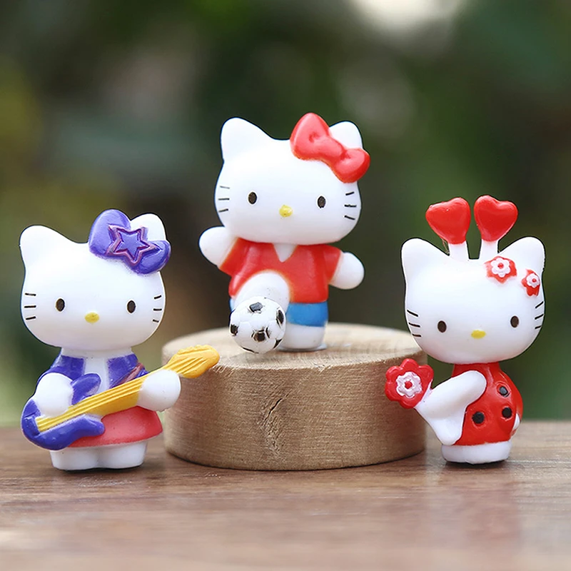 8Pcs/set Sanrio Figuren Doll Mini Sports Hello Kitty Series Action Figure Cake Decoration Model Desktop Toy Children's Gifts