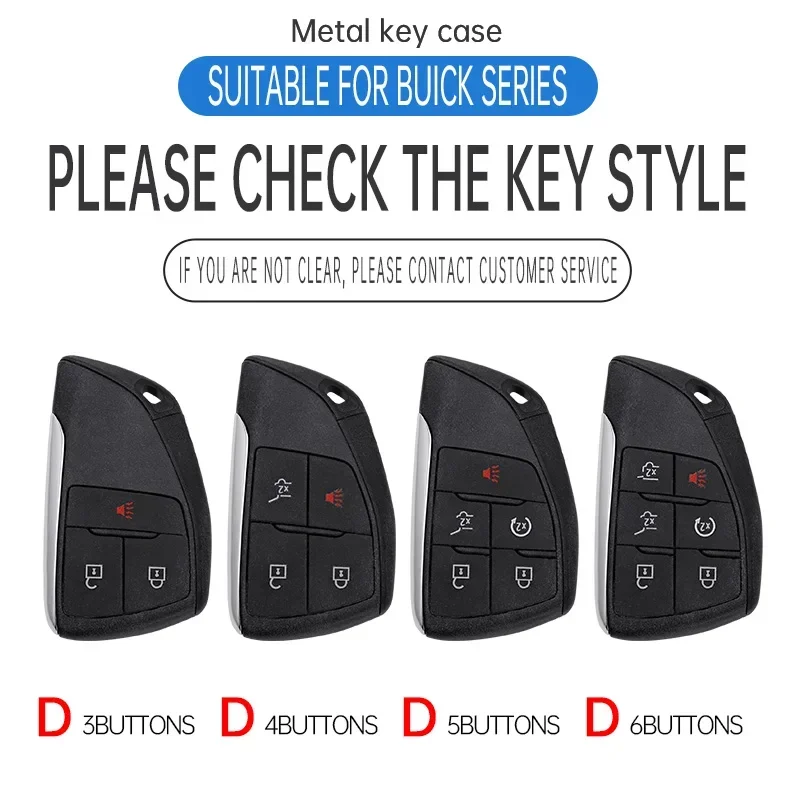 Zinc Alloy Car Key Case Cover for Chevrolet GMC Sierra Yukon 2023 2024 Silverado 1500 Suburban Tahoe Keychain Shell Accessories