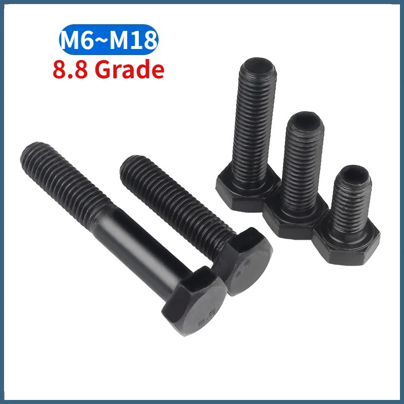 parafusos-sextavados-pretos-de-aco-carbono-grau-88-m6-m8-m10-m12-m14-m16-m18-com-rosca-total-parcial